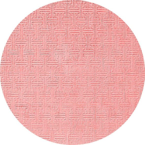 Ahgly Company Indoor Round Solid Red Modern Area Rugs, 7' Round