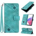 thumbnail image 1 of Feishell for Samsung Galaxy A73 5G 6.7 inch Wallet Case with Wrist Strap,Flip Cover with Embossed Pattern PU Leather Kickstand Credit Card Slots Magnetic Clasp Folio Purse Phone Case,Green, 1 of 7
