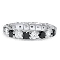 thumbnail image 2 of Pompeii 2ct Black & White Diamond Eternity Ring 14K White Gold U Shape Setting (G/H,SI2), 2 of 3