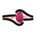 thumbnail image 3 of AoneJewelry 1.45 Ct. Pink Topaz & Black Diamond 10K Rose, White & Yellow Gold Dimaond Ring, 3 of 5