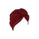 thumbnail image 2 of Qarigey Hijab musulmán de estilo Simple con nudo de turbante, cubierta étnica, pañuelo elástico de Color sólido, gorro con estilo, adornos para Sombreros Vino rojo Qarigey AP011271-05B, 2 of 6