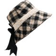 thumbnail image 4 of CoCopeaunts Vintage Plaid Women's Bucket Hat Shade Basin Hat Fashion Casual Folding Lady Winter Fisherman Hat with Black Bowknot, 4 of 8
