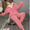 thumbnail image 2 of Uqiangy Plus Size Pjs for Women 3x 2 Piece Sets for Women Long Sleeve Pajamas Travel Outfits for Women Two Piece Fall Set Long Sleeve Pajamas for Women Pink S, 2 of 5
