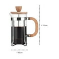 thumbnail image 2 of ACDANC 2026 New 12Oz French Press Coffee Maker with Wooden Handle High-Density Filter Heat Resistant Borosilicate Glass Teapot Coffee Press, 2 of 7