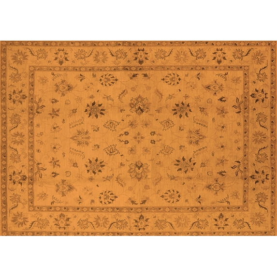 Ahgly Company Indoor Rectangle Oriental Orange Traditional Area Rugs, 6' x 9'