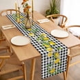 thumbnail image 3 of Lemon Table Runner - 60 Inch Long, Kitchen Dining Table Runner Dresser Scarves, Farmhouse Summer Botanical Fruit Black White Plaid Farmhouse Decor for Coffee Tables Wedding Party Banquet, 3 of 7