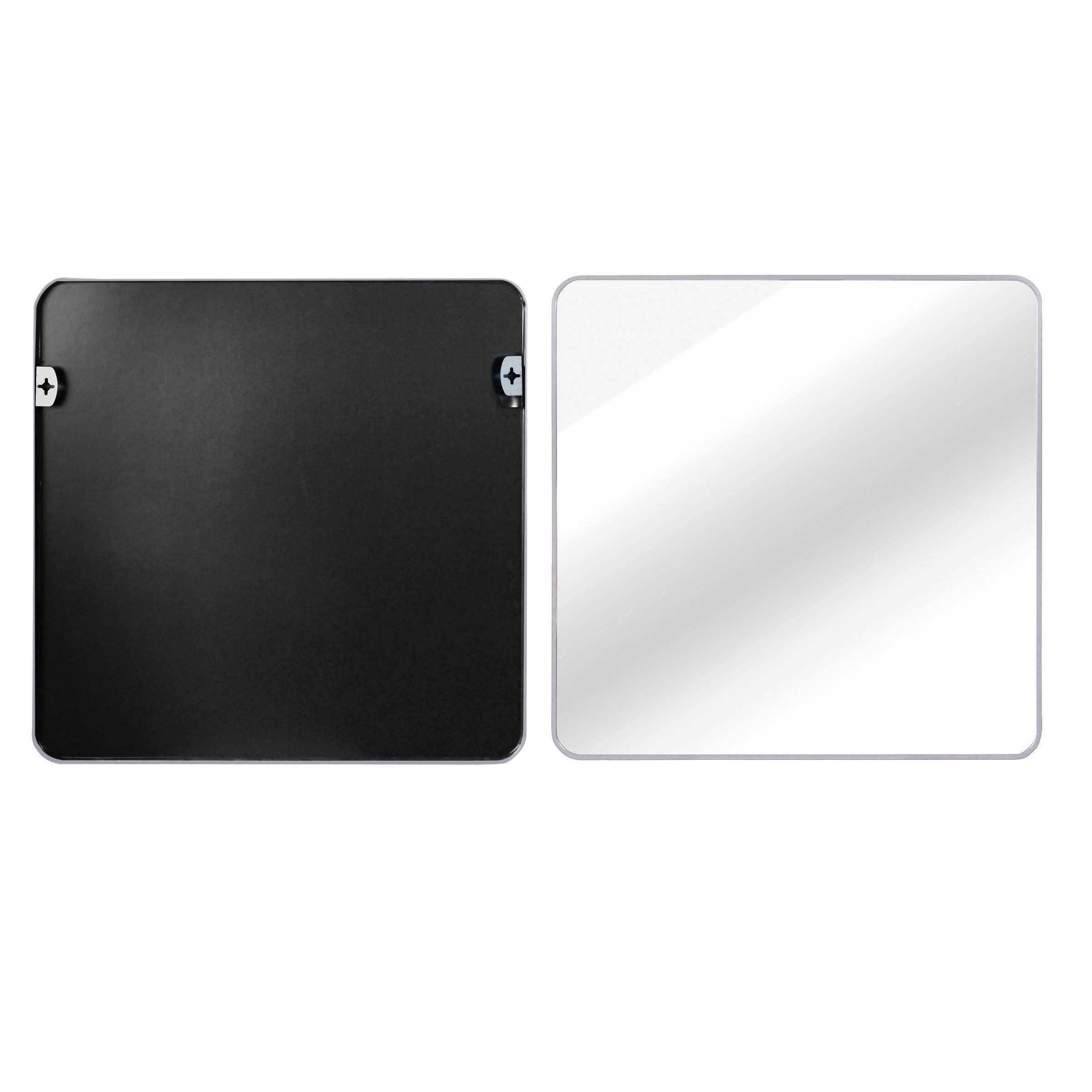 MAYEERTY 36x36 Inch Silver Metal Framed Square Bathroom Wall Mirror, for Home Bathroom Vanity