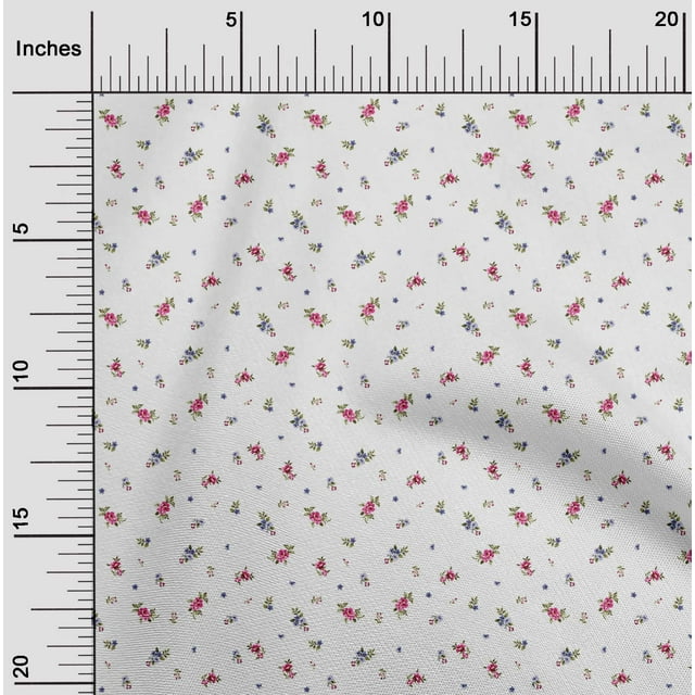 oneOone Viscose Chiffon Fabric Leaves & Flower Floral Print Sewing Fabric BTY 42 Inch Wide