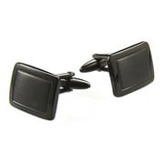 BLACKJACK JEWELRY Mens Black Plated Stainless Steel Cuff Links