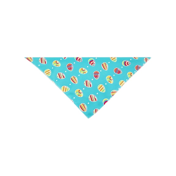 Easter Pet Bandana for Dogs & Cats – Reversible Colorful Egg Print Scarf, Holiday Costume Accessory, Soft Cotton, Small Size (8 x 8 in)