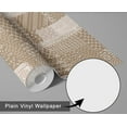 thumbnail image 6 of S4Sassy Patchwork Stitch Print Wallpaper- Asian Style Wall Covering, 25" x 60" Self-Adhesive Vinyl Wallpaper, Decorative Walls Wrap, Easy DIY Wall Covering For Bedroom, Living Spaces- Beige, 6 of 9