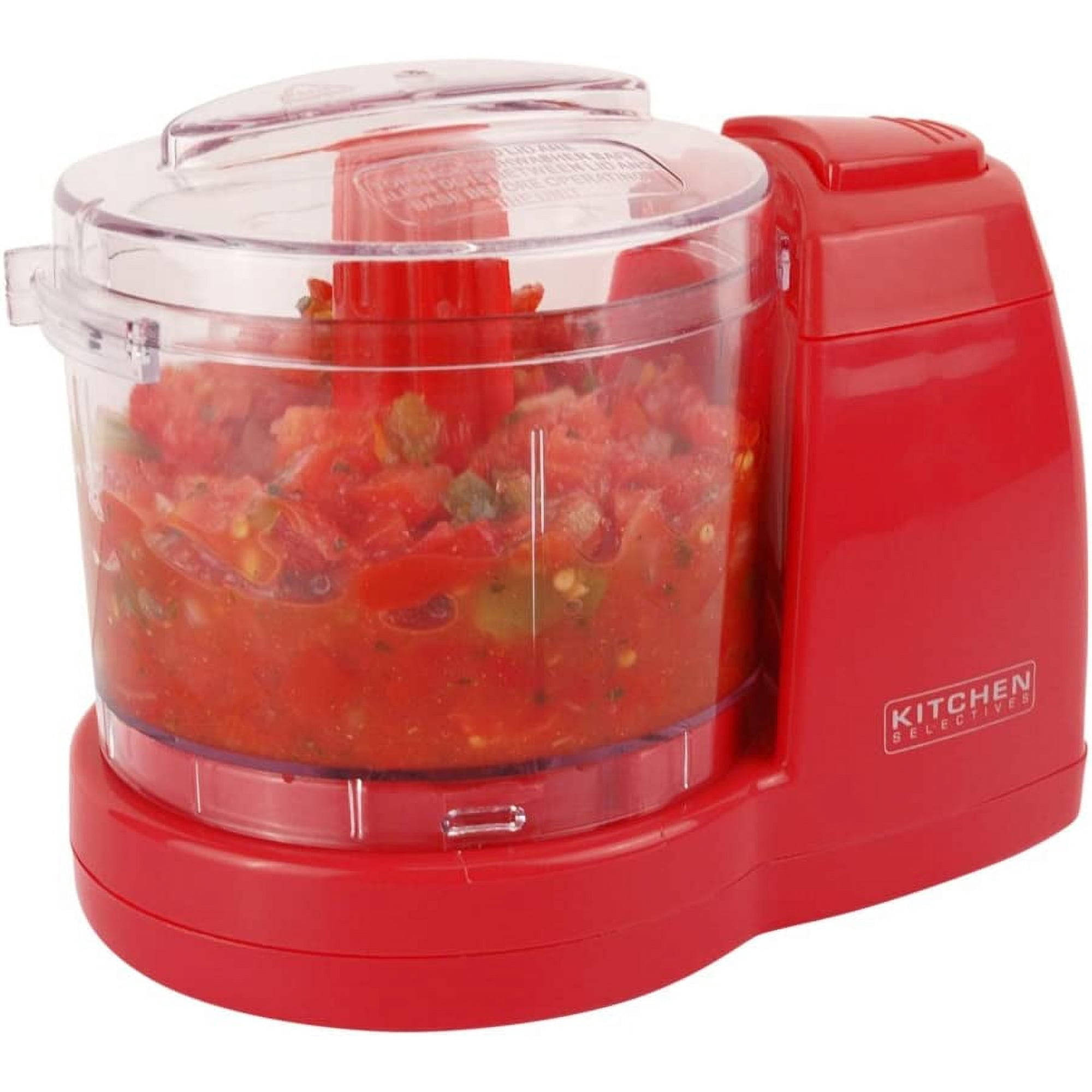 Kitchen Selectives Mini Chopper - Electric Chopper & Cutter for Vegetables & More - Reliable Kitchen Appliance - Mini Food Processor for Onions, Parsley & More - 1 1/2-Cup, Red