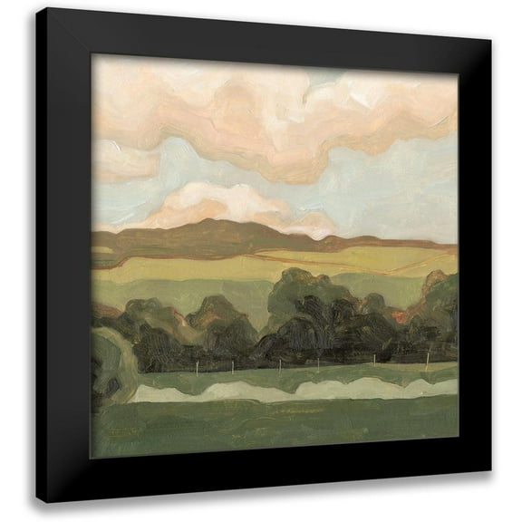 Scarvey, Emma 12x12 Black Modern Framed Museum Art Print Titled - Ochre Evening I