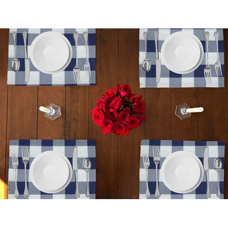 

Buffalo Poplin Dinner Table Placemats Holiday Home Decoration 13 x 19 (Pack of 4)