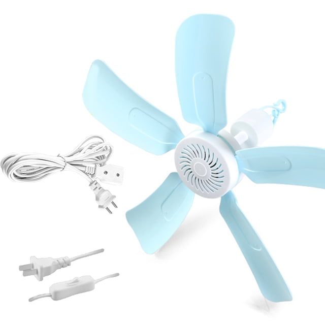 Ventilador de techo de 5 aspas, cable de 3 metros, montaje en pared de plástico, bajo nivel de ruido para el hogar y la oficina.