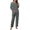 W10-Grey, variant on Pajamas For Women O Neck Letter Printing Nightwear Long Sleeve Tee Pants Versatile Daliy Wear One Size Pink