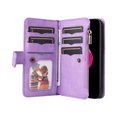 thumbnail image 2 of Multifunctional Case for iPhone 7 Plus, iPhone 8 Plus,9 Credit Cards Holder with Wrist Strap, Premium PU Leather Zipper Wallet Purse Magnetic Flip Phone Cover For iPhone 8 Plus/7 Plus, Purple, 2 of 12