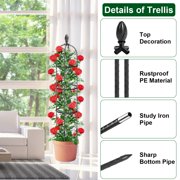 Garden Obelisk Trellis for Climbing Plants 6FT Rustproof PE Coated Iron Potted Plant Climbing Support, Thickened Tube Plant Tower Trellis for Clematis Vine Support Outdoor Indoor (2Pcs Set)