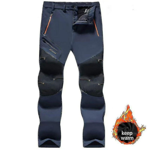 Pantalones de esquí Soft Shell resistentes al viento, impermeables y de terciopelo grueso para hombre