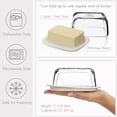 thumbnail image 3 of Crystalia Butter Dish with Lid, Large Plastic Butter Keeper with Glass Covers, Cute European Butter Stick Holder, Vintage Butter Tray for Countertop, Big Traditional Clear Glass Cream Cheese Dish, 3 of 6