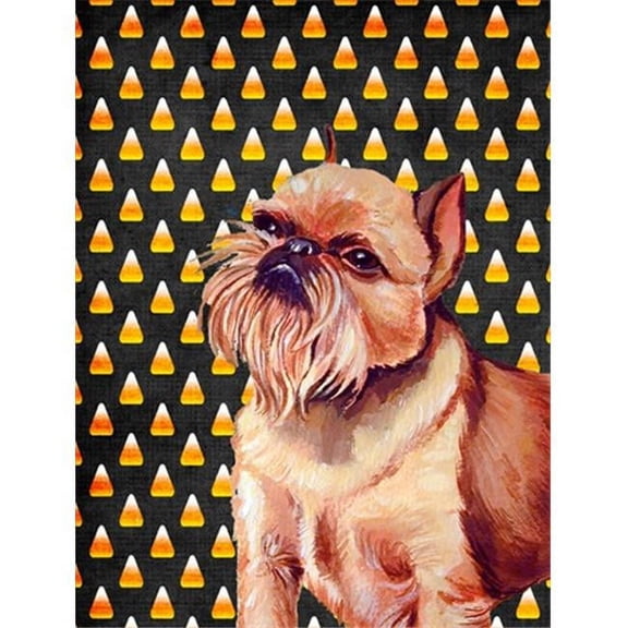 11 x 15 in. Brussels Griffon Candy Corn Halloween Portrait Garden Size Flag