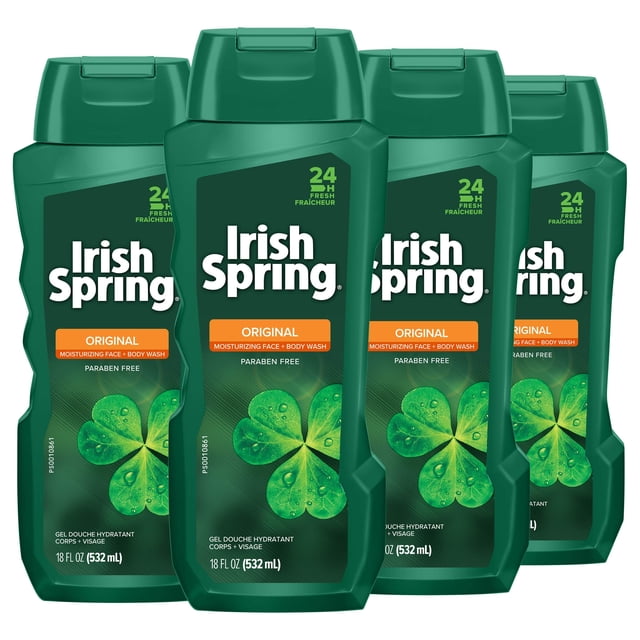 Gel de baño Colgate Irish Spring Original para hombre, 532 ml (paquete de 4)