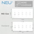 thumbnail image 5 of NEU 5 Toggle Mid-Size Switch Cover Wall Plates, 5-Gang 10.2" x 4.75", Unbreakable Polycarbonate Thermoplastic, Glossy White, 5 of 5