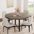 thumbnail image 1 of Bingirl 47-Inch Round Dining Table for 4: Modern Industrial Design with Thick Tabletop and Sturdy Metal Base, Space-Saving for Kitchen and Dining Room, Grey, 1 of 7
