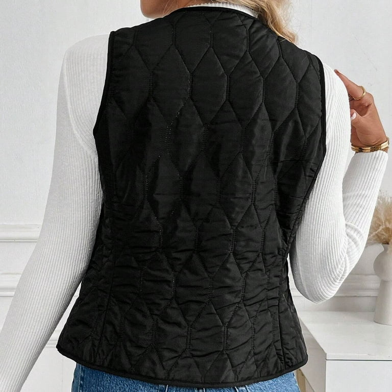 Dames herfst button down kort warm vest, mouwloos button down herfst Dames herfst button down kort warm vest, mouwloos button down herfst