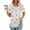 White, variant on Blmnix Womens Tops White Trendy Short Sleeve Tunic Casual Vacation Crew Neck Cherry Tops for Lady 2024