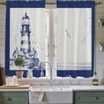 thumbnail image 2 of Lighthouse Kitchen Curtains, Ocean Seagull Vintage Navy Blue Coastal Boat Light Filtering Window Curtain Panels, 2Pcs Rod Pocket Window Treatments Set for Living Room Bathroom Bedroom 42x63 Inches, 2 of 9