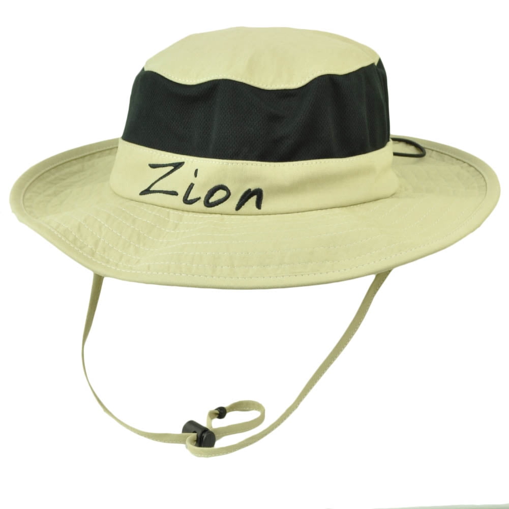 Zion National Park Utah Booney Sun Bucket Hat Chin Strap Mesh Band