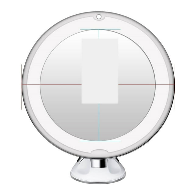 10X Large LED Light Makeup Mirror Lamp Magnifier Battery Portable Vanity Glass Mini Miroir Bathroom Cosmetic Bath Suction Cup ,Widely Use