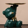 thumbnail image 3 of Decoración De Almacenamiento Oso geométrico almacenamiento escultura resina llavero estatuilla para el hogar (verde oscuro), 3 of 7
