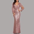 thumbnail image 4 of Prolriy Robes d'Invité de Mariage pour Femmes Robes de Soirée Sirène Brodées Sans Manches Col en V Robe de Demoiselle d'Honneur Longue Robe Longueur au Sol Robes de Fête pour Femmes 2025 Robe Formelle Rose TG, 4 of 9