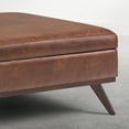 thumbnail image 4 of Simpli Home Owen XL 40 inch Wide Solid Wood Coffee Table Storage Ottoman, Distressed Pecan Brown, 4 of 6