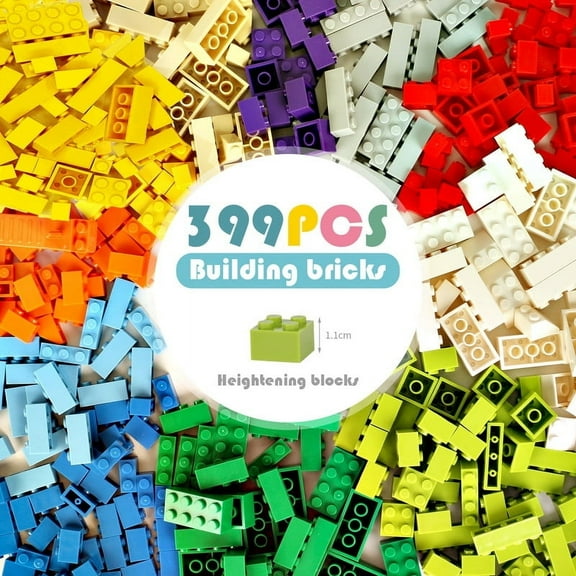 Ekuci Classic Bricks Building Blocks - 399 Pieces Bulk Set, Compatible with Major Brands, for Kids 6 Years & Above