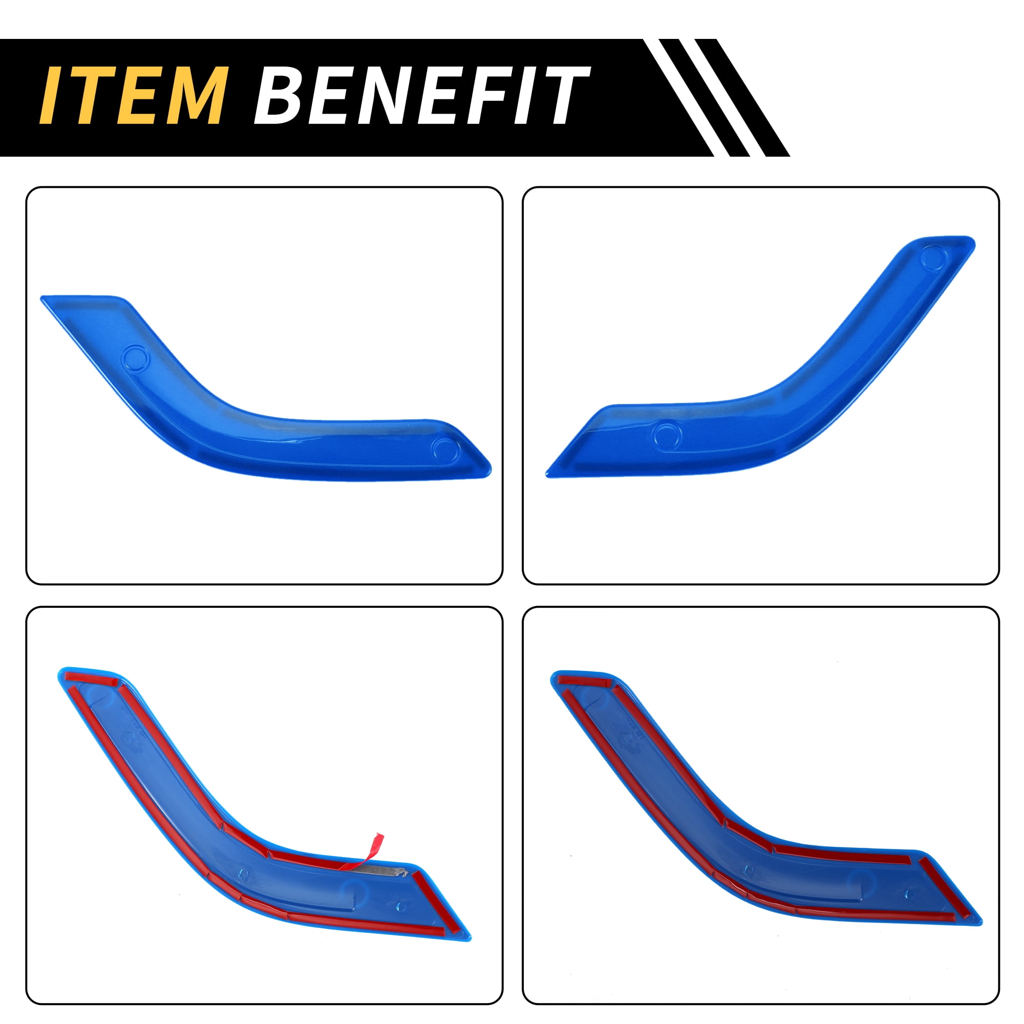 Unique Bargains 1 Set Front Rear Door Handle Panel Bezel Cover Trims for Jeep Wrangler JK JLU & Unlimited 4 Door Interior Door Handle Bezel Cover Decor Trim ABS Blue