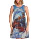 thumbnail image 1 of Fotbe Cartoon Train Hot Air Balloon Vestido de Verano sin Mangas para Mujer – Vestido Midi Línea A, Estilo Camiseta Floral, Vestido Playero Casual y Fluido, 1 of 7