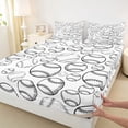 thumbnail image 4 of Castle Fairy Baseball Print King Sheets 4pcs, Sport Theme Bedding, White Black,1 Fitted Sheet, 1 Flat Sheet and 2 Pillowcases, 4 of 6