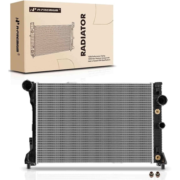A-Premium Engine Coolant Radiator Assembly with Transmission Oil Cooler Compatible with Mercedes-Benz C300 C350 E250 E350 E400 E550 GLK250 GLK350 CLS400, Automatic Transmission, Replace# 2045001203