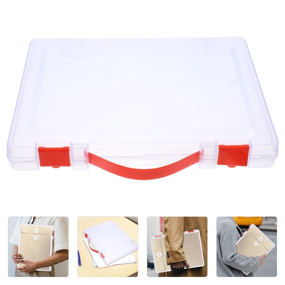FOMIYES Convenient Transparent Desktop Paper Organizer PP Storage Box