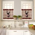 thumbnail image 4 of Merry Christmas Kitchen Curtains and Valances Set, Elk Pine and Berry Red and Black Buffalo Plaid Rod Pocket Window Valance Window Curtain Panels for Living Room Bedroom Laundry, 27.5x24in, 3 Pieces, 4 of 7