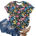 thumbnail image 3 of Tops de Ajuste Suelto para las Mujeres Impreso Manga Corta Suéter Camiseta Cuello Redondo Blusa Casual, Top de Moda para el Uso Diario Y las Salidas, 3 of 6