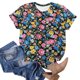 thumbnail image 3 of Tops de Ajuste Suelto para las Mujeres Impreso Manga Corta Suéter Camiseta Cuello Redondo Blusa Casual, Top de Moda para el Uso Diario Y las Salidas, 3 of 6