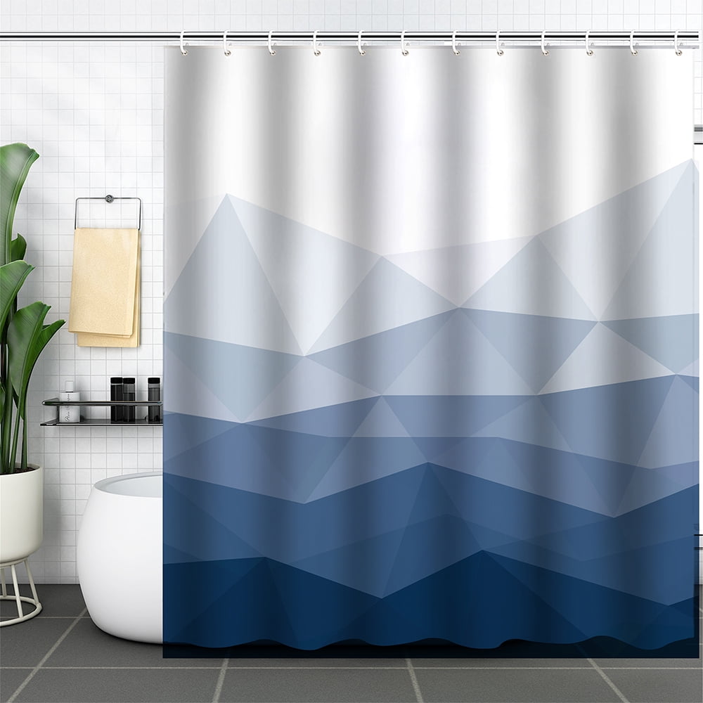 Homesmart Cream Printed Polyester Waterproof Bathroom Shower Curtain 12 Hooks 