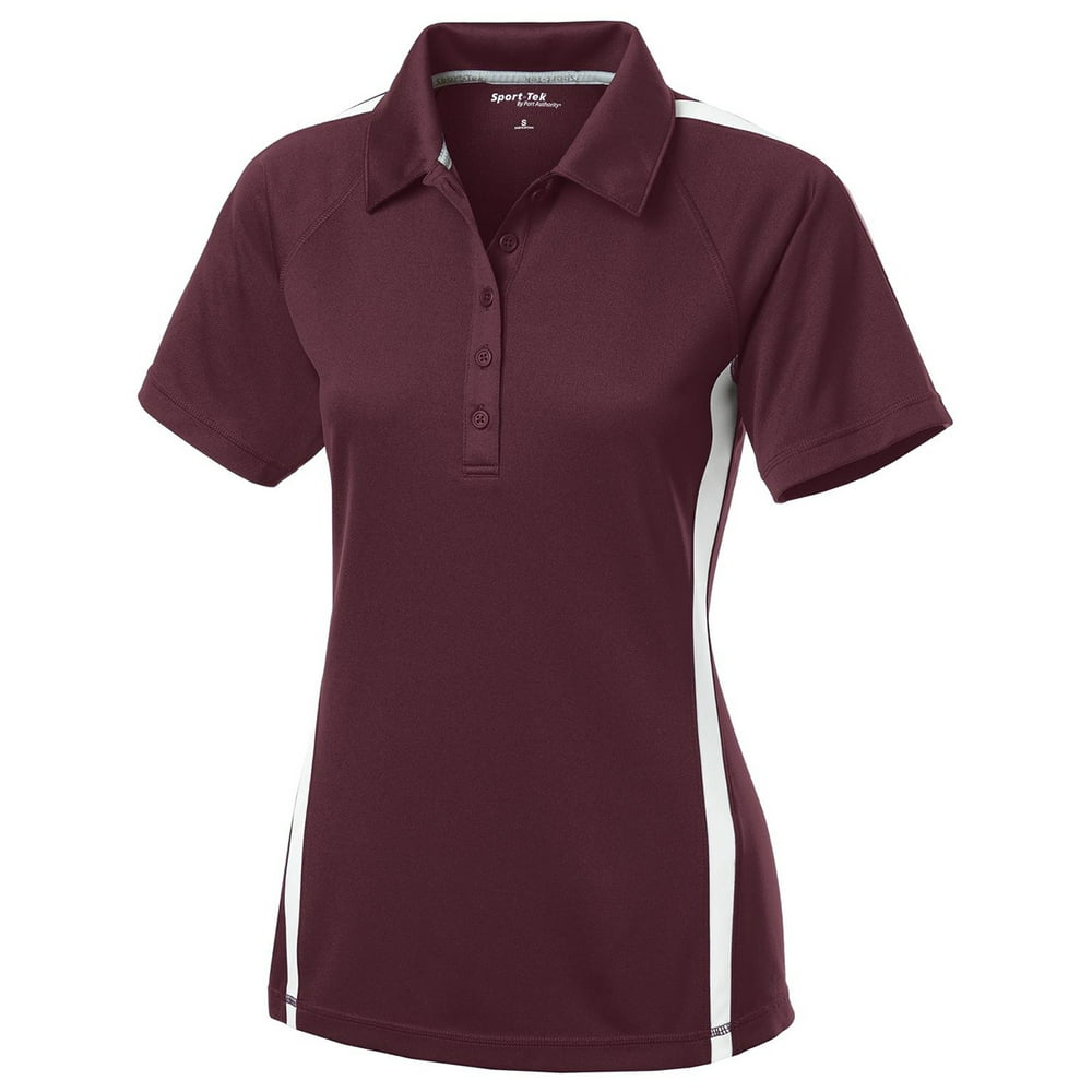 SportTek SportTek Women's Raglan MicroMesh Colorblock Polo Shirt
