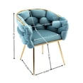 thumbnail image 3 of Blue Velvet Single Sofa Chair with Comfortable Feel / Perfect for Leisure Time at Home, 3 of 5