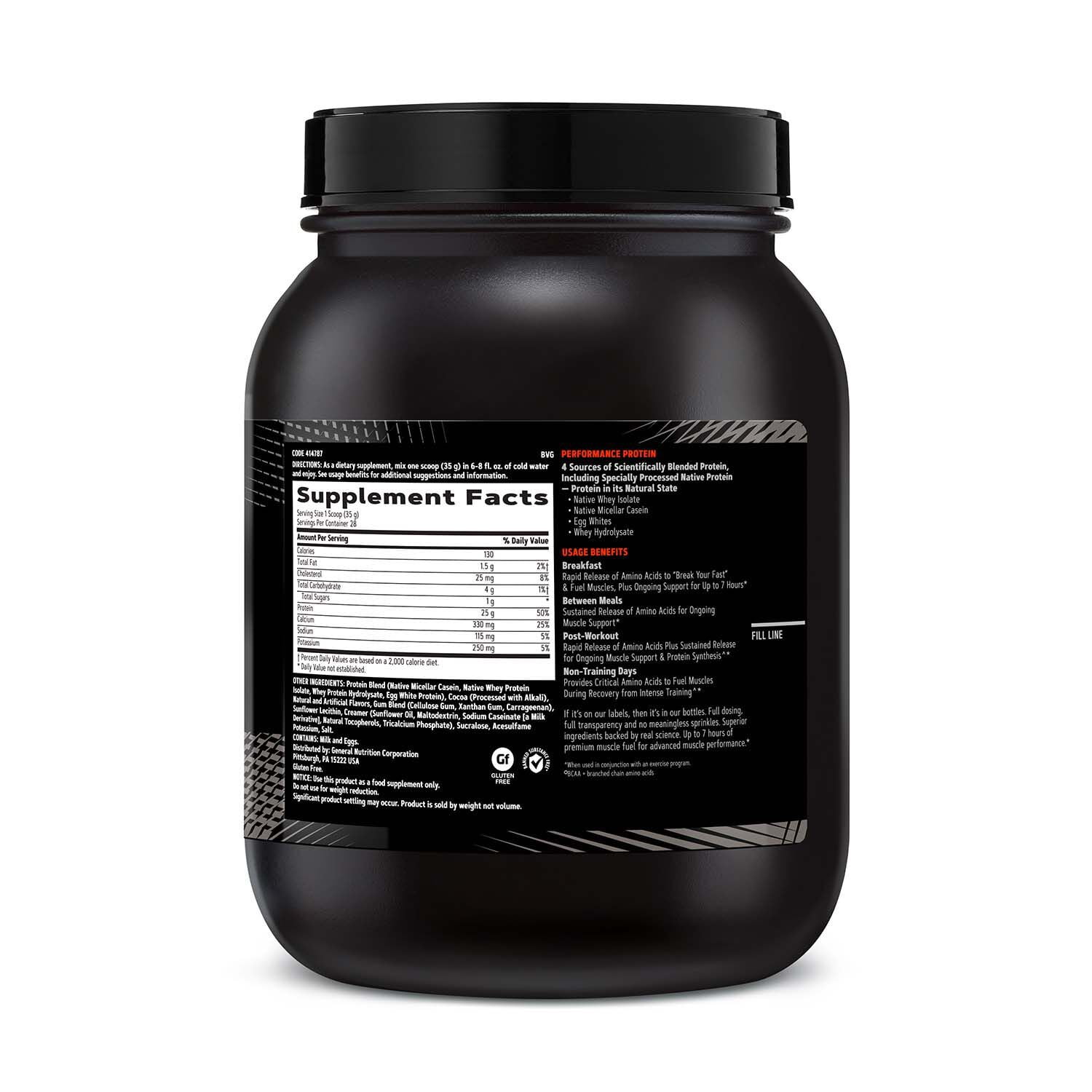 GNC AMP Sustained Protein Blend - Chocolate Milkshake, 28 Servings,  High-Quality