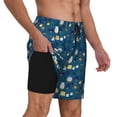 thumbnail image 3 of Picia Various Lights pattern Mens Swim Trunks with Compression Liner Stretch Beach Shorts Quick Dry with Zipper Pockets No-Chafing Board Shorts-Small, 3 of 9